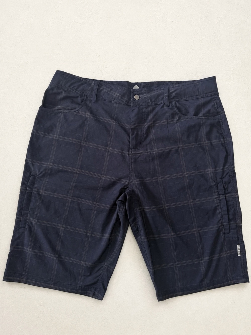 Club Ride Apparel Navy Windowpane Plaid Flat-Front Shorts